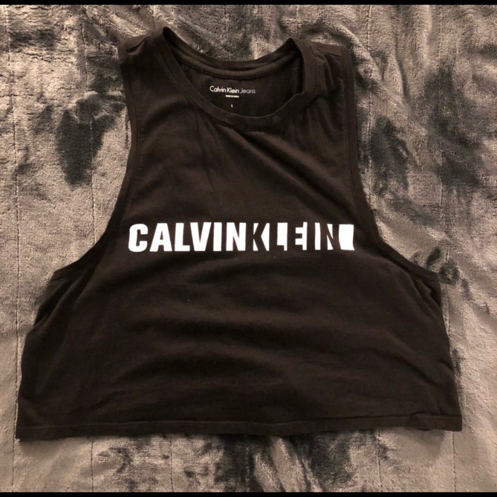 Calvin Klein crop top black and white